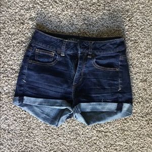Blue denim shorts